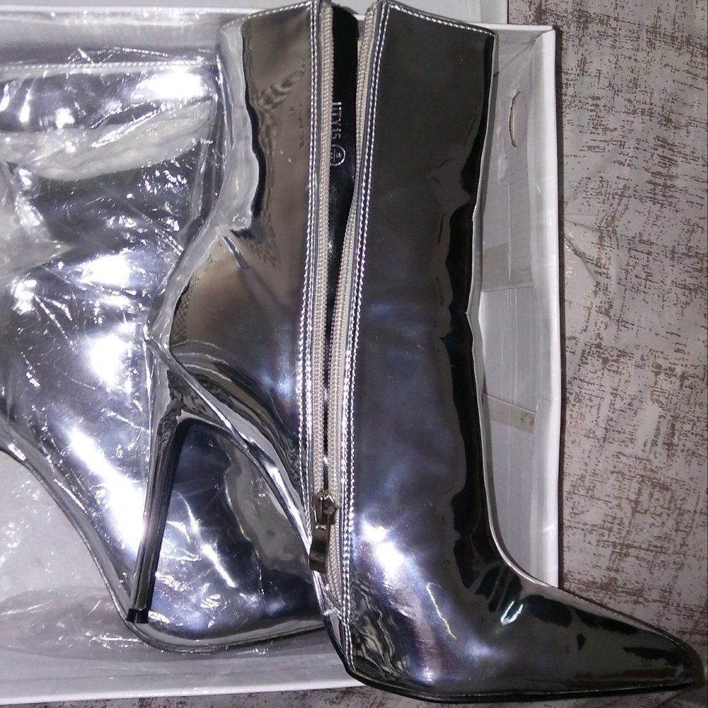 Silver Stiletto Boots